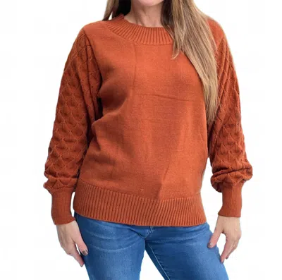 Coco + Carmen Boat Pointelle Sweater In Ginger In Brown