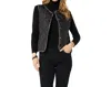 Coco + Carmen Braylin Reversible Quilted Vest In Black In Black