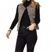 Coco + Carmen Braylin Reversible Quilted Vest In Black In Multi