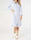 Coco + Carmen Brenna Button Up Midi Dress In Blue In Blue