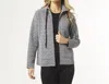 Coco + Carmen Britney Ribbed Zip-up Top In Charcoal Grey And Cream In Multi