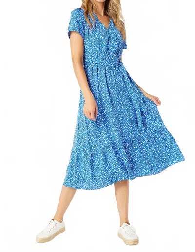 Coco + Carmen Caia Floral Print Dress In Blue In Multi