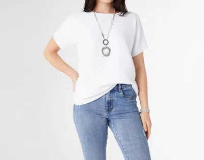 Coco + Carmen Carrigan Relaxed Short Sleeve Ribbed Top In White