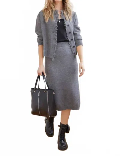 Coco + Carmen Celleste Sweater Skirt Set In Charcoal In Blue