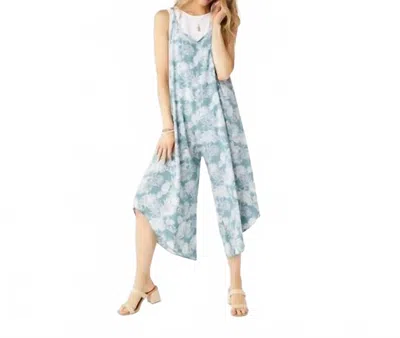 Coco + Carmen Christy Casual Romper In Blue Surf White