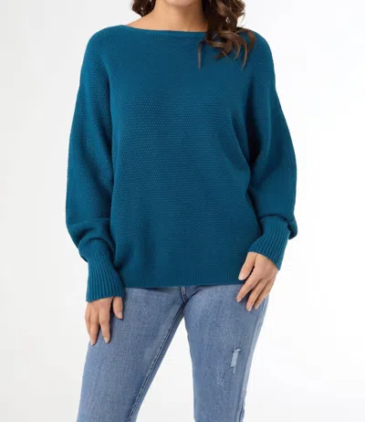 Coco + Carmen Ciani Lattice Pullover Tunic In Blue