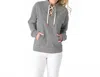 Coco + Carmen Dixie Tie Neck Pullover In Navy Stripe In Pattern
