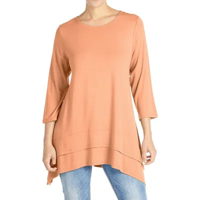 Coco + Carmen Double Layer Tunic In Soft Coral In Orange