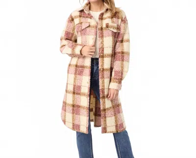 Coco + Carmen Ella Colorblock Shacket In Dusty Rose/tan In Brown