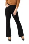 Coco + Carmen Everstretch Baby Bootcut With Bottom Embroidery Jeans In Black In Black