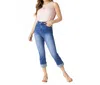 Coco + Carmen Everstretch High Rise Boyfriend Capri In Blue In Blue