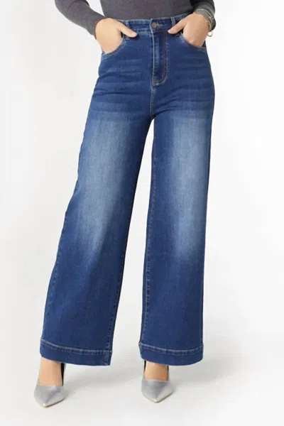 Coco + Carmen Everstretch High Rise Wide Leg Jeans In Blue