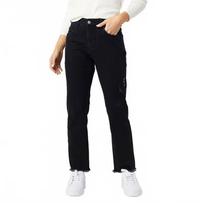 Coco + Carmen Everstretch Raw Bottom Jeans In Black