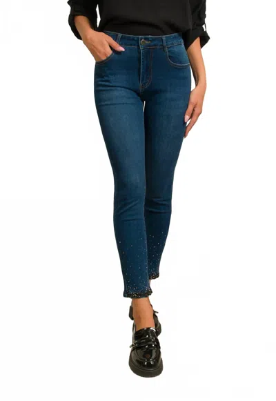 Coco + Carmen Everstretch Skinny Ankle Jean In Indigo Dark Denim In Blue