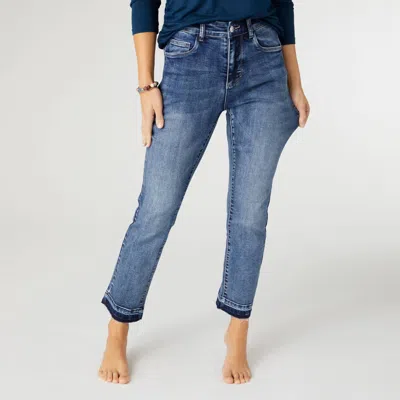 Coco + Carmen Everstretch Straight Ankle Jeans In Medium Denim In Blue