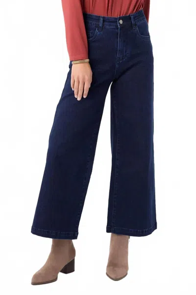 Coco + Carmen Everstretch Wide Leg Crop Jeans In Indigo In Blue