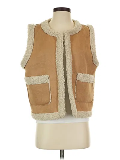 Pre-owned Coco + Carmen Faux Fur Vest In Tan