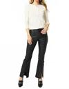 Coco + Carmen Faux Leather Bootcut Pant In Black In Black