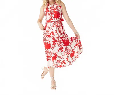 Coco + Carmen Francesca Floral Print Dress In Red/cream