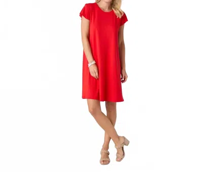 Coco + Carmen Francis Flutter Sleeve Dress In Red