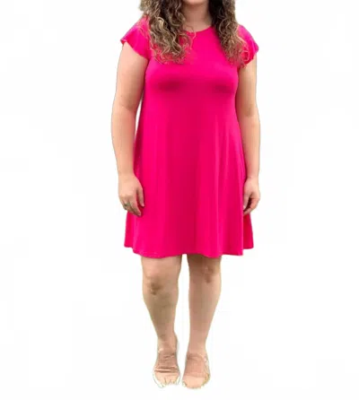 Coco + Carmen Francis Flutter Sleeve Mini Dress In Bright Rose In Pink