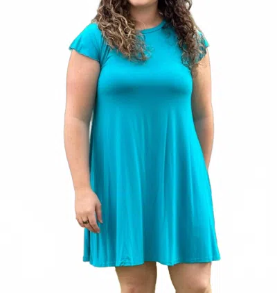 Coco + Carmen Francis Flutter Sleeve Mini Dress In Ceramic In Blue