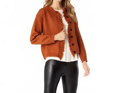 Coco + Carmen Fringe Cardigan In Cognac In Brown