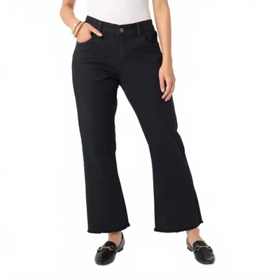 Coco + Carmen Genesis Baby Bootcut Pants With Frayed Ankle In Black