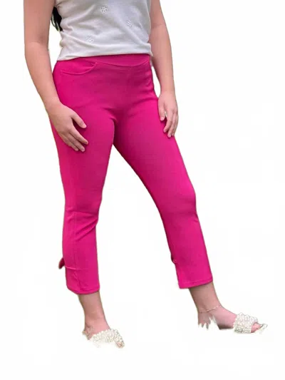 Coco + Carmen Georgie Bow Back Capri Pants In Bright Rose In Pink