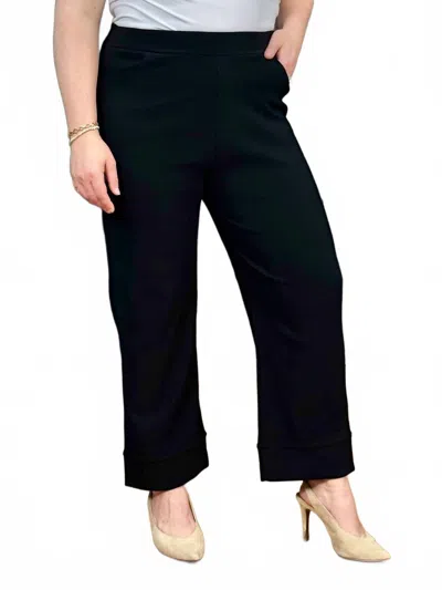 Coco + Carmen Georgie Wide Leg Cropped Pant In Black