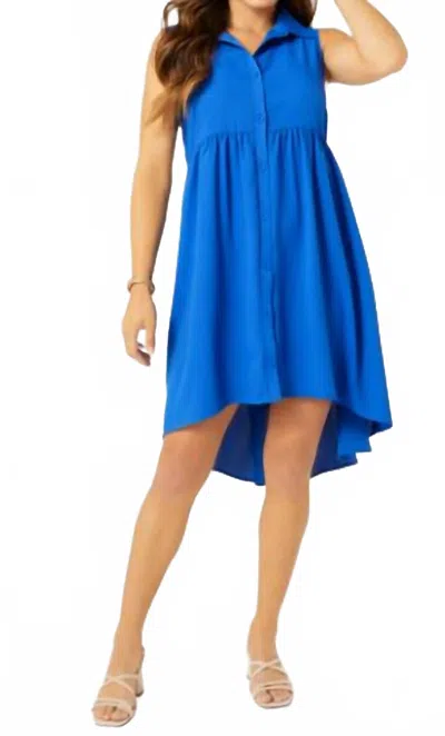 Coco + Carmen Georgina Sleeveless Dress With Collar In Cobalt In Blue