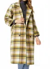 Coco + Carmen Graylynn Plaid Coat In Multi In Green