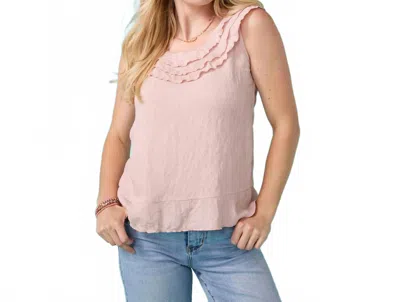 Coco + Carmen Greer Ruffle Neck Tank In Pink