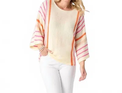 Coco + Carmen Gretchen Relaxed Quarter Sleeve Sweater In Natural In Purple