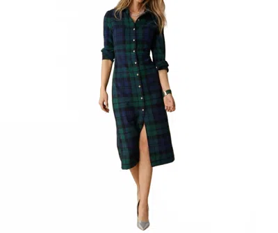 Coco + Carmen Harris Maxi Dress In Black Watch Plaid In Multi