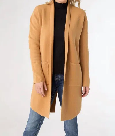 Coco + Carmen Heavenly Luxe Long Cardigan In Camel In Brown