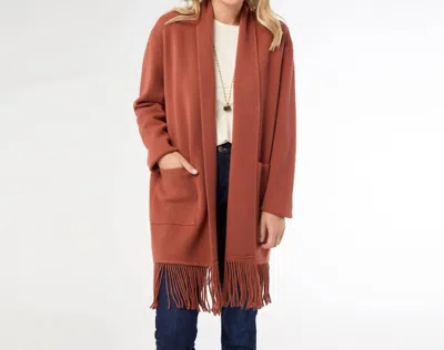 Coco + Carmen Heavenly-luxe Mid Length Cardigan In Nutmeg In Brown