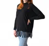 Coco + Carmen Heavenly-luxe Mock Neck Sweater In Black In Blue