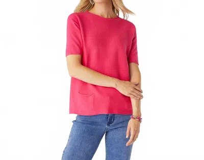 Coco + Carmen Heavenly-luxe Short Sleeve Top In Bright Pink