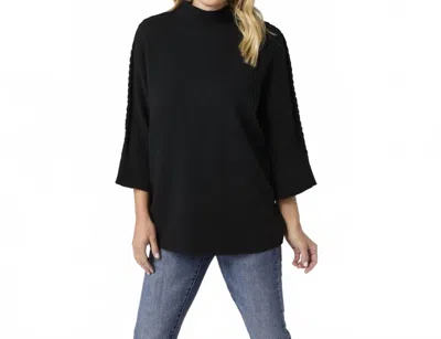 Coco + Carmen Heavenly Luxe Stitch Detail Funnel Neck Sweater In Black