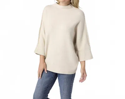 Coco + Carmen Heavenly Luxe Stitch Detail Funnel Neck Sweater In Winter White