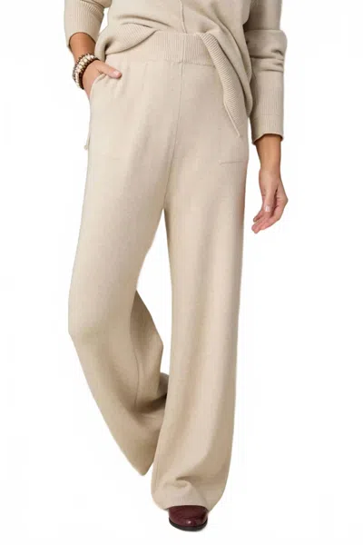 Coco + Carmen Heavenly Luxe Wide Leg Knit Pants In Oatmeal In Neutral