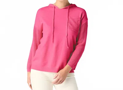 Coco + Carmen Heavenly-luxe 3/4 Sleeve Hooded Sweater In Pink