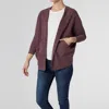 Coco + Carmen Holly Soft Brushed Open Cardigan In Burgundy In Burgundy