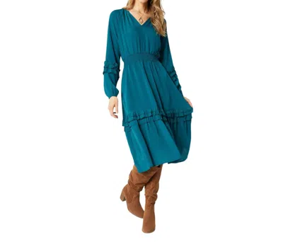Coco + Carmen Isabelle V-neck Tiered Ruffle Dress In Mediterranea In Multi