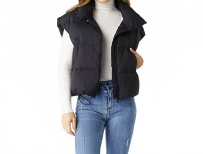 Coco + Carmen Jana Puffer Vest In Black In Blue