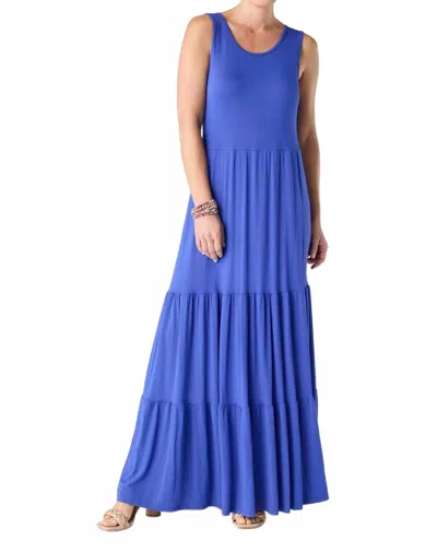 Coco + Carmen Janie Solid Tiered Maxi Dress In Cobalt Blue