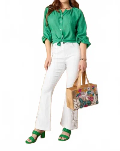 Coco + Carmen Kelly Side Cut-out Detail Flare Pants In Crisp White