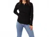 Coco + Carmen Kym Soft Henley Top With Buttons In Black In Black