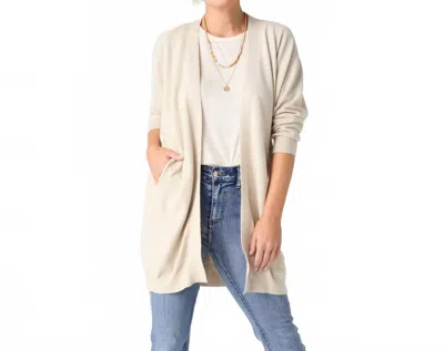 Coco + Carmen Lightweight Heavenly-luxe 3/4 Sleeve Cardigan With Pockets In Oatmeal In Neutral
